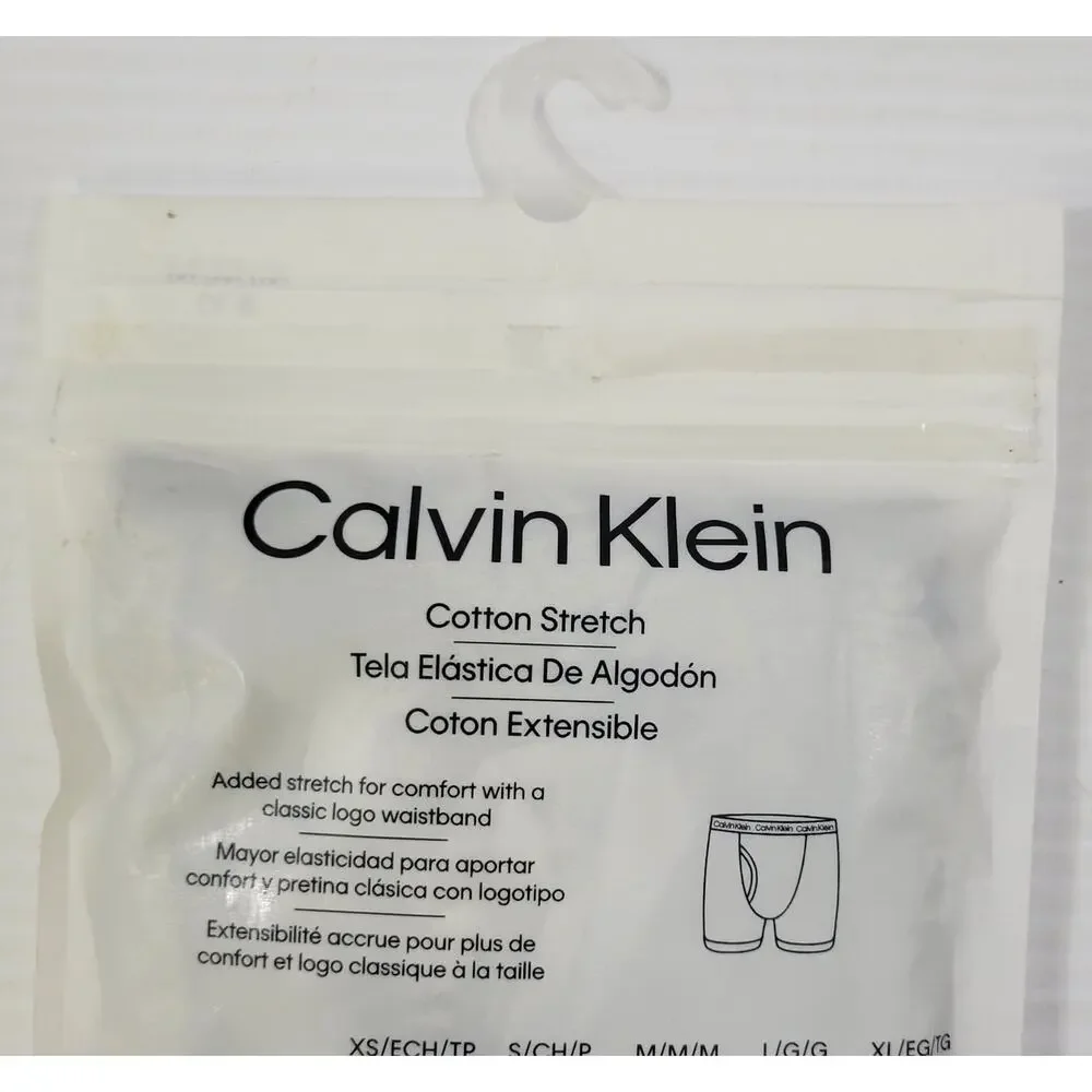 GG) Calvin Klein 2 Pack Cotton Stretch Boys Boxer Briefs Medium 8-10 Navy Gray